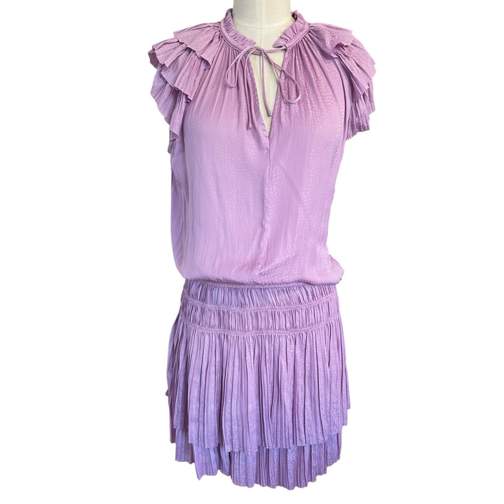❤️ Current Air ‘Zoey’ Lavender Pink Gathered Mini Dress - Picture 9 of 11